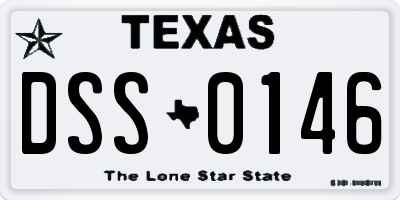 TX license plate DSS0146