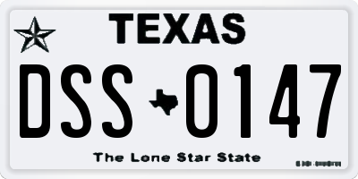 TX license plate DSS0147