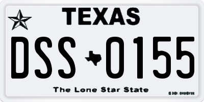 TX license plate DSS0155