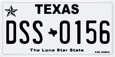 TX license plate DSS0156