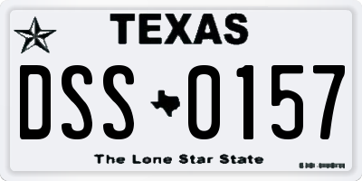 TX license plate DSS0157