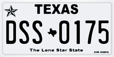 TX license plate DSS0175