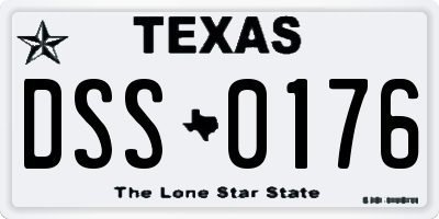 TX license plate DSS0176