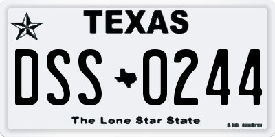 TX license plate DSS0244