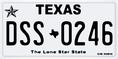 TX license plate DSS0246