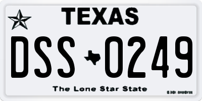 TX license plate DSS0249