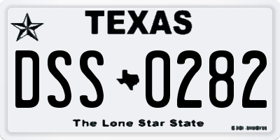 TX license plate DSS0282