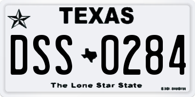 TX license plate DSS0284
