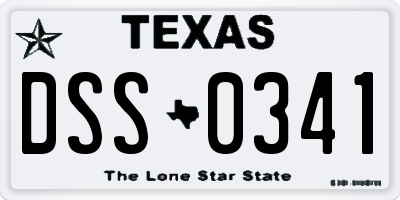 TX license plate DSS0341