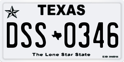 TX license plate DSS0346