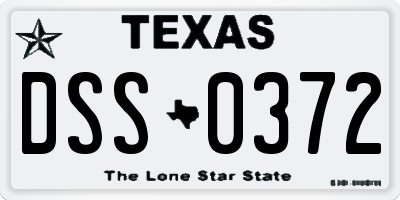 TX license plate DSS0372