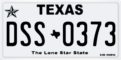 TX license plate DSS0373