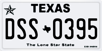 TX license plate DSS0395