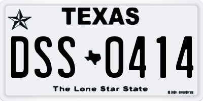 TX license plate DSS0414