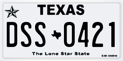 TX license plate DSS0421