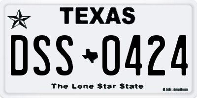 TX license plate DSS0424