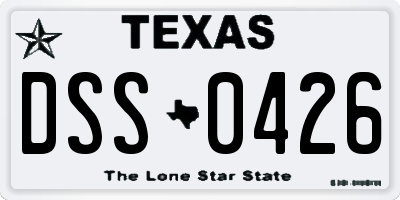 TX license plate DSS0426