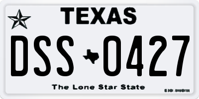 TX license plate DSS0427