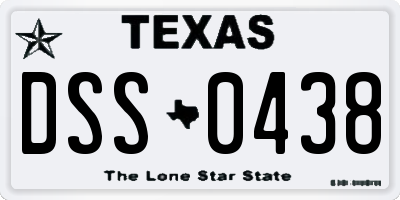 TX license plate DSS0438