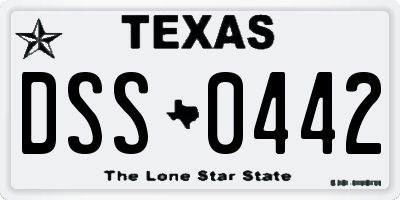 TX license plate DSS0442