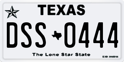 TX license plate DSS0444
