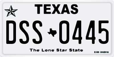 TX license plate DSS0445