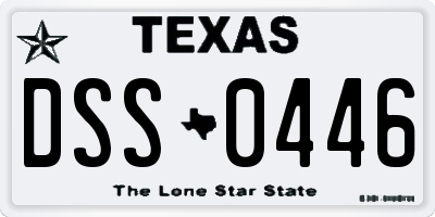 TX license plate DSS0446