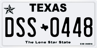 TX license plate DSS0448