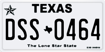 TX license plate DSS0464