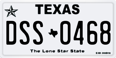 TX license plate DSS0468