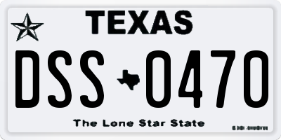 TX license plate DSS0470