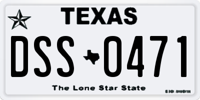 TX license plate DSS0471