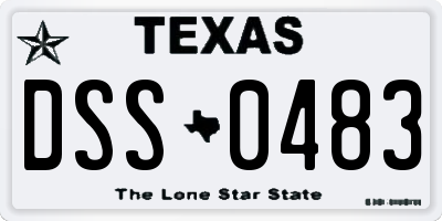 TX license plate DSS0483