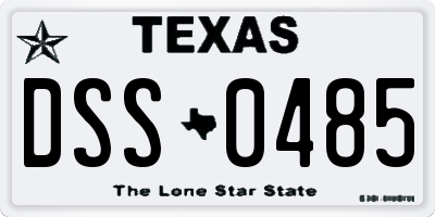 TX license plate DSS0485