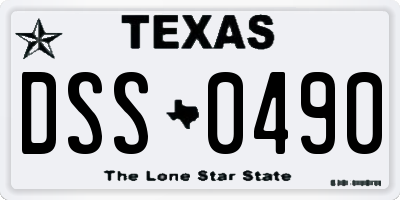 TX license plate DSS0490