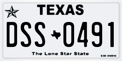 TX license plate DSS0491