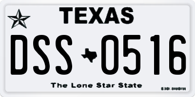 TX license plate DSS0516