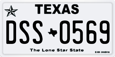 TX license plate DSS0569