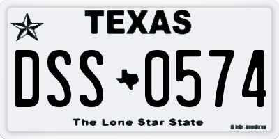 TX license plate DSS0574