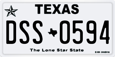 TX license plate DSS0594