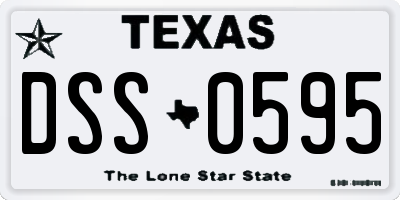 TX license plate DSS0595