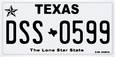 TX license plate DSS0599