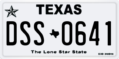 TX license plate DSS0641