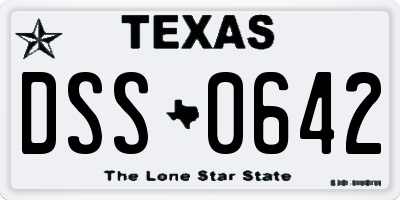 TX license plate DSS0642