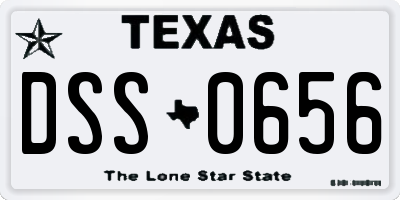 TX license plate DSS0656