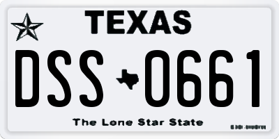 TX license plate DSS0661