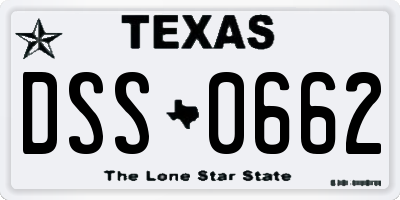 TX license plate DSS0662