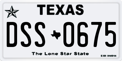 TX license plate DSS0675