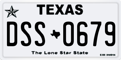 TX license plate DSS0679