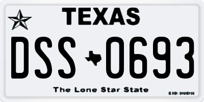 TX license plate DSS0693